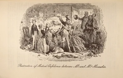 チャールズ・ディケンズの「デービッド・カッパーフィールド」（1812-70）の「ミカウバー夫妻間の相互信頼の回復」